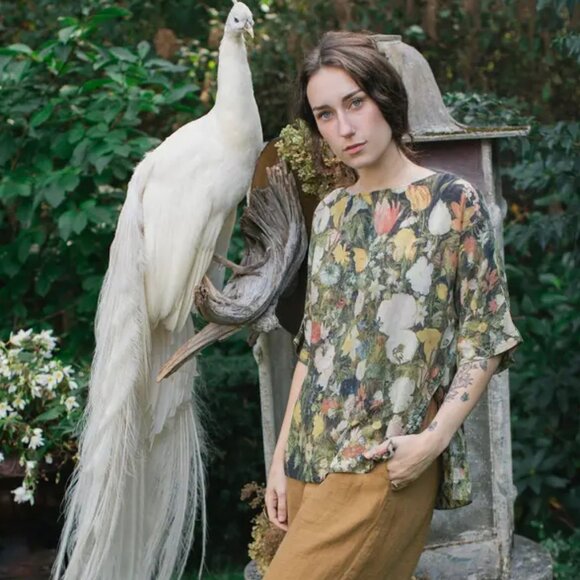 NWT Market of Stars I Dream In Flowers Luxe Bamboo Tee Floral Print S/M - Picture 2 of 12